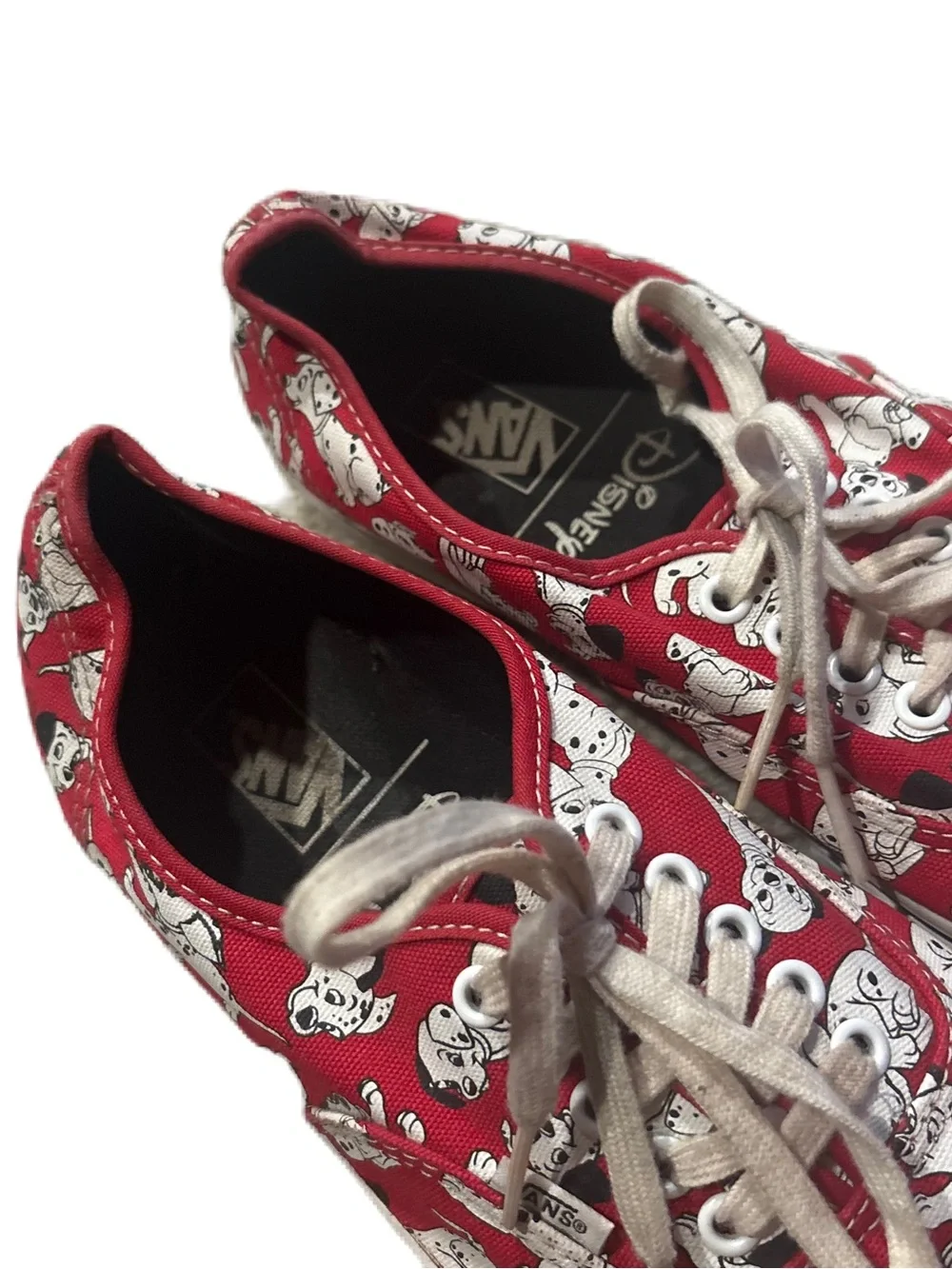 Vans Disney 101 Dalmatian Print Canvas Sneakers Sz 11 Women 9.5 Men’s Red Shoes